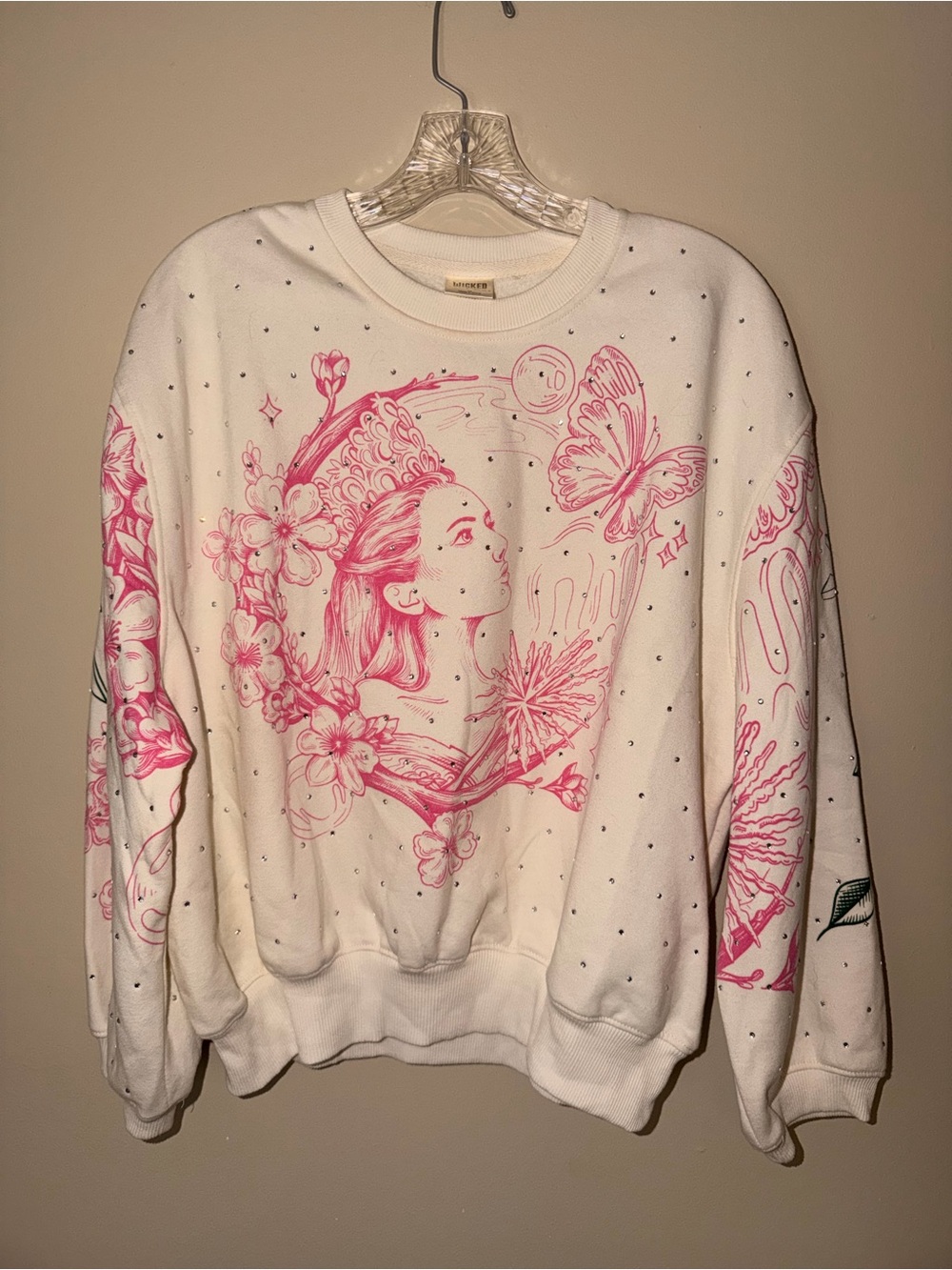 WICKED crewneck with rhinestones